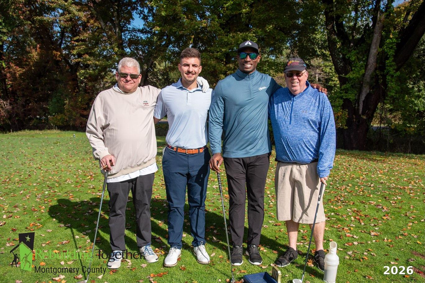 Carpet & Vacuum Expo's group on the golf course at the 2026 Rebuilding Together Montgomery County tournament